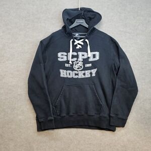 J America Hockey Style Hoodie Navy With The Letter S Stitched Adult Size Medium